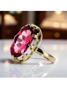 Rubí Oro amarillo de 14 quilates Anillo Joyería vintage vrc253y